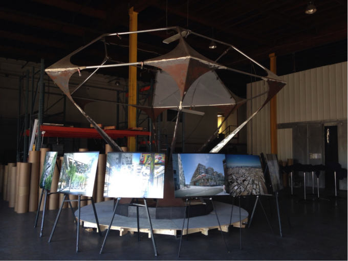 Renderings of 6AM on display in the alameda/6th warehouse (photo: Frances Anderton)