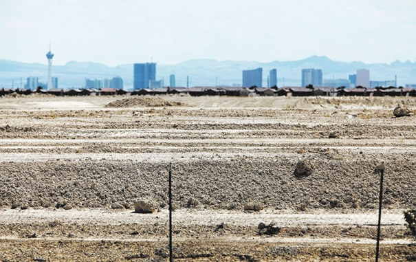 Part of the future site of Park Highlands, the long-awaited 2,600-acre, 15,000-home development first approved by NLV in 2006, is seen in North Las Vegas, Nev. Saturday, April 19, 2014. Developers hope to break ground on the westernmost half of the $3.2 billion master planned community by the end of the year. (John Locher/Las Vegas Review-Journal)